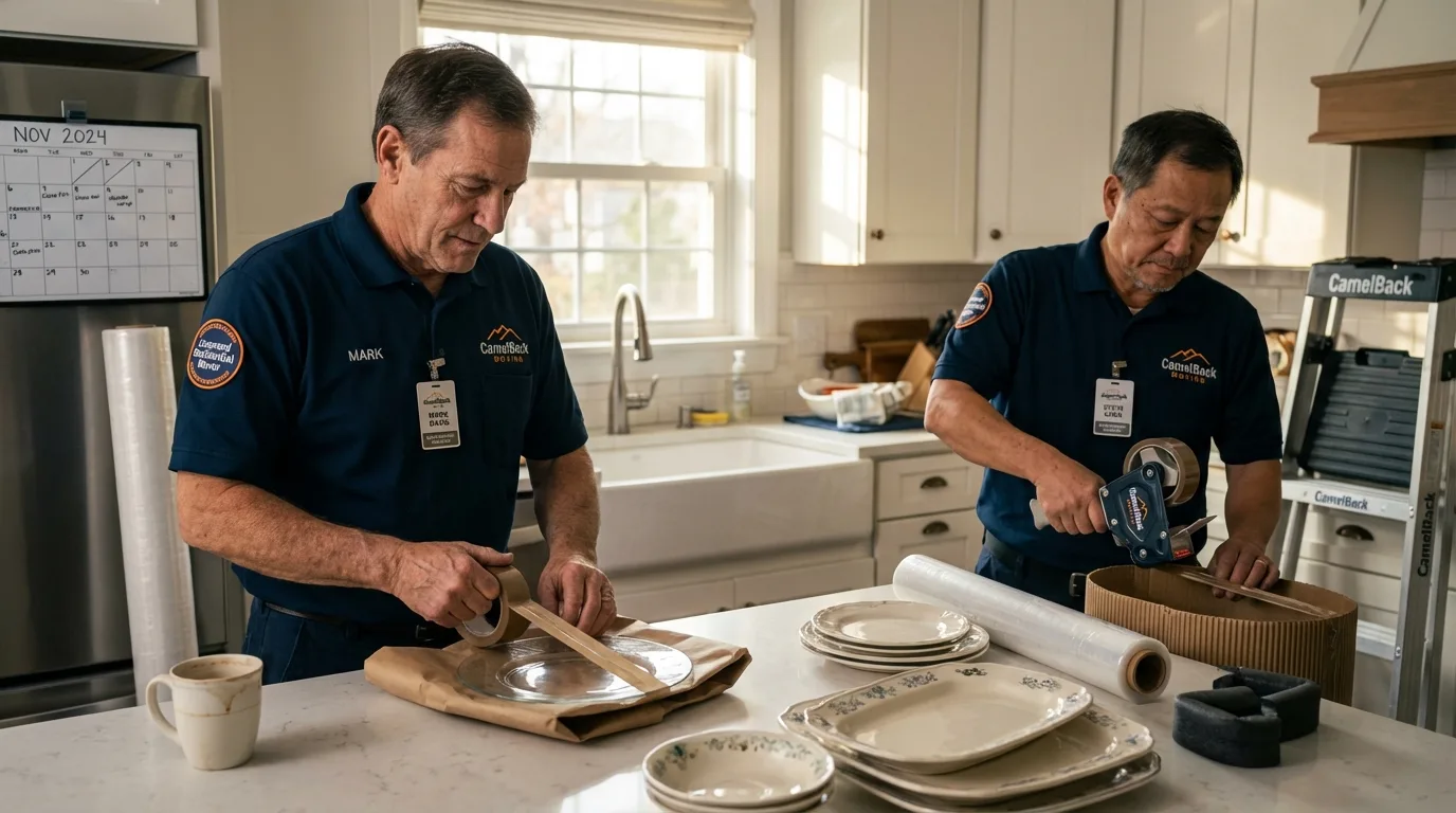 Professional crew packing kitchen dishware in Zolfo Springs, FL